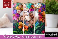 Stained Glass Photo Tumbler PNG - Flowers Picture Tumbler Product Image 1