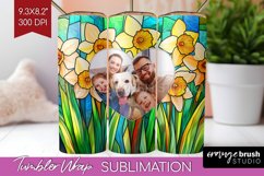 Stained Glass Photo Tumbler PNG - Flowers Picture Tumbler Product Image 1