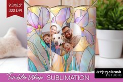 Stained Glass Photo Tumbler PNG - Flowers Picture Tumbler Product Image 1