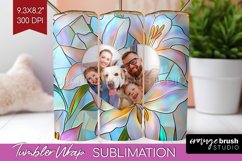 Stained Glass Photo Tumbler PNG - Flowers Picture Tumbler Product Image 1