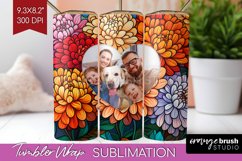 Stained Glass Photo Tumbler PNG - Flowers Picture Tumbler Product Image 1