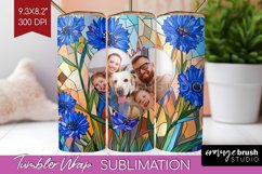 Stained Glass Photo Tumbler PNG - Flowers Picture Tumbler Product Image 1