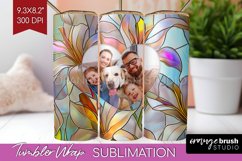 Stained Glass Photo Tumbler PNG - Flowers Picture Tumbler Product Image 1