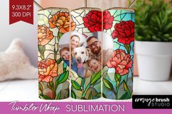 Stained Glass Photo Tumbler PNG - Flowers Picture Tumbler Product Image 1
