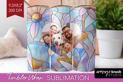 Stained Glass Photo Tumbler PNG - Flowers Picture Tumbler Product Image 1