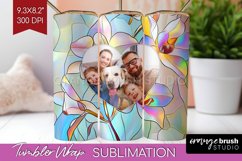 Stained Glass Photo Tumbler PNG - Flowers Picture Tumbler Product Image 1