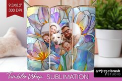 Stained Glass Photo Tumbler PNG - Flowers Picture Tumbler Product Image 1