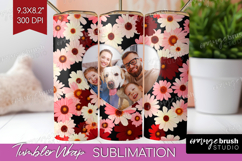Retro Flowers Photo Tumbler PNG - Floral Picture Tumbler Product Image 1