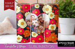 Retro Flowers Photo Tumbler PNG - Floral Picture Tumbler Product Image 1