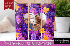 Retro Flowers Photo Tumbler PNG - Floral Picture Tumbler Product Image 1