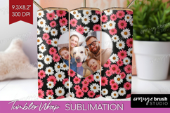 Retro Flowers Photo Tumbler PNG - Floral Picture Tumbler Product Image 1