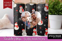 Christmas Photo Tumbler PNG - Snowman Picture Tumbler Wrap Product Image 1