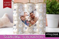 Christmas Photo Tumbler PNG - Snowman Picture Tumbler Wrap Product Image 1