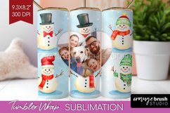 Christmas Photo Tumbler PNG - Snowman Picture Tumbler Wrap Product Image 1
