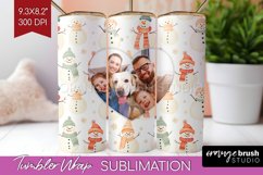Christmas Photo Tumbler PNG - Snowman Picture Tumbler Wrap Product Image 1