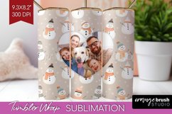 Christmas Photo Tumbler PNG - Snowman Picture Tumbler Wrap Product Image 1