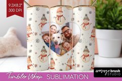 Christmas Photo Tumbler PNG - Snowman Picture Tumbler Wrap Product Image 1