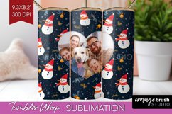 Christmas Photo Tumbler PNG - Snowman Picture Tumbler Wrap Product Image 1