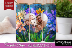 Stained Glass Photo Tumbler PNG - Flowers Picture Tumbler Product Image 1