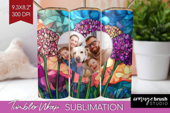 Stained Glass Photo Tumbler PNG - Flowers Picture Tumbler Product Image 1