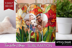 Stained Glass Photo Tumbler PNG - Flowers Picture Tumbler Product Image 1