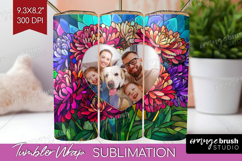 Stained Glass Photo Tumbler PNG - Flowers Picture Tumbler Product Image 1