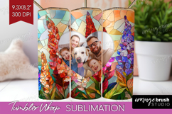 Stained Glass Photo Tumbler PNG - Flowers Picture Tumbler Product Image 1