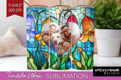 Stained Glass Photo Tumbler PNG - Flowers Picture Tumbler Product Image 1