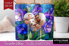 Stained Glass Photo Tumbler PNG - Flowers Picture Tumbler Product Image 1