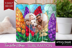 Stained Glass Photo Tumbler PNG - Flowers Picture Tumbler Product Image 1
