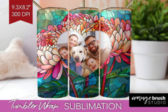 Stained Glass Photo Tumbler PNG - Flowers Picture Tumbler Product Image 1
