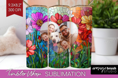 Stained Glass Photo Tumbler PNG - Flowers Picture Tumbler Product Image 1