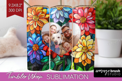 Stained Glass Photo Tumbler PNG - Flowers Picture Tumbler Product Image 1