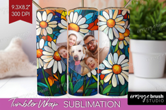 Stained Glass Photo Tumbler PNG - Flowers Picture Tumbler Product Image 1