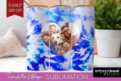 Winter Photo Frame Tumbler Wrap - Tie Dye Background Product Image 1