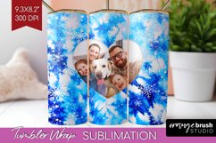 Winter Photo Frame Tumbler Wrap - Tie Dye Background Product Image 1