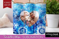 Winter Photo Frame Tumbler Wrap - Tie Dye Background Product Image 1