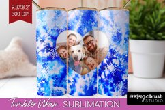 Winter Photo Frame Tumbler Wrap - Tie Dye Background Product Image 1
