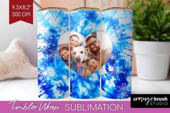 Winter Photo Frame Tumbler Wrap - Tie Dye Background Product Image 1