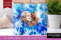 Winter Photo Frame Tumbler Wrap - Tie Dye Background Product Image 1