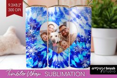 Winter Photo Frame Tumbler Wrap - Tie Dye Background Product Image 1