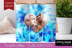 Winter Photo Frame Tumbler Wrap - Tie Dye Background Product Image 1