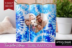 Winter Photo Frame Tumbler Wrap - Tie Dye Background Product Image 1