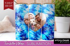 Winter Photo Frame Tumbler Wrap - Tie Dye Background Product Image 1