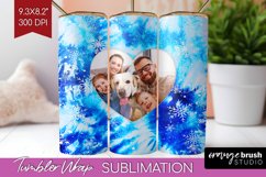 Winter Photo Frame Tumbler Wrap - Tie Dye Background Product Image 1