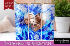 Winter Photo Frame Tumbler Wrap - Tie Dye Background Product Image 1
