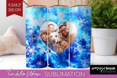 Winter Photo Frame Tumbler Wrap - Tie Dye Background Product Image 1