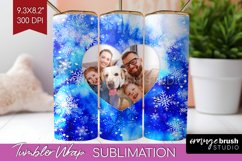 Winter Photo Frame Tumbler Wrap - Tie Dye Background Product Image 1
