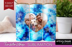 Winter Photo Frame Tumbler Wrap - Tie Dye Background Product Image 1