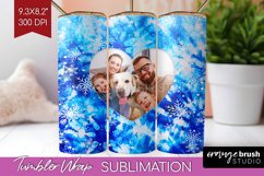 Winter Photo Frame Tumbler Wrap - Tie Dye Background Product Image 1